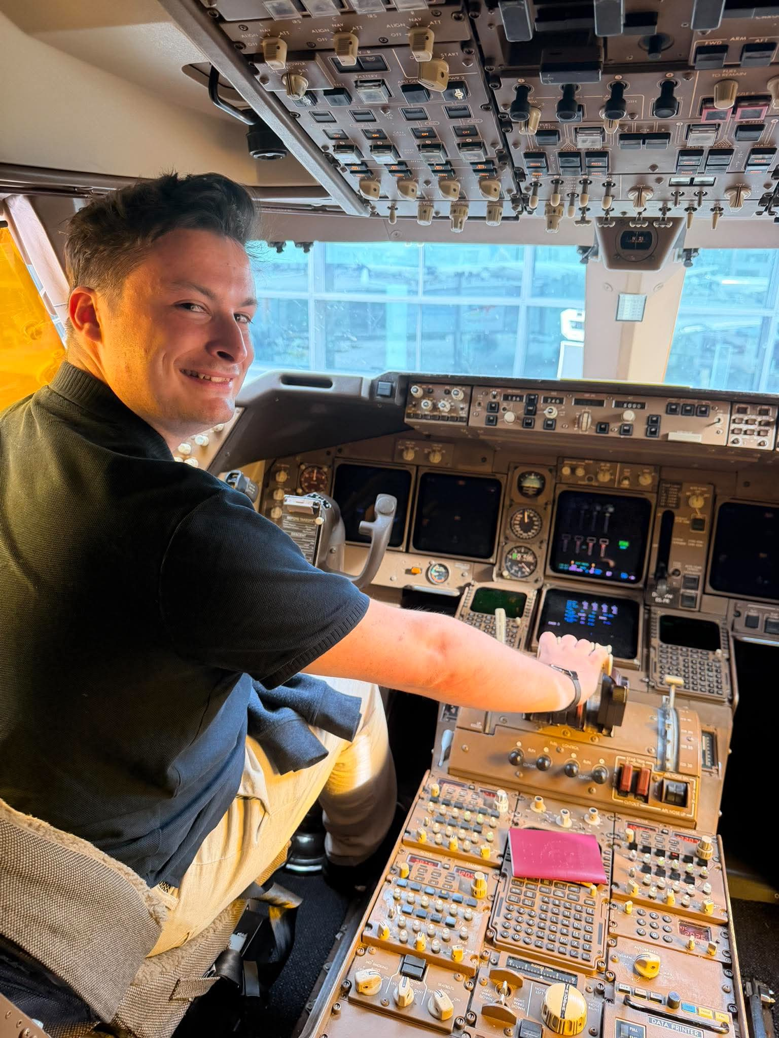 Me in real Boeing 737 cockpit